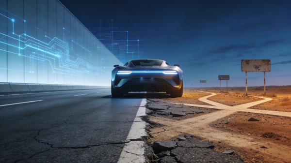 AI-generated illustration of a car on the road