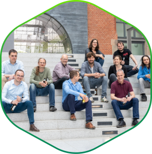 The friendly faces of the entimo team gathered in the office atrium.