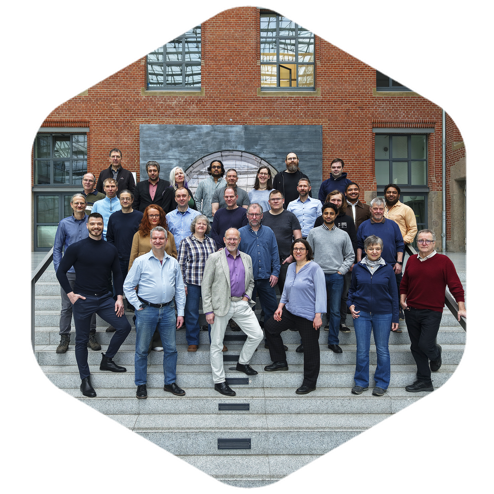 The friendly faces of the entimo team gathered in the office atrium.