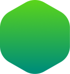 A small green-teal hexagon with rounded corners