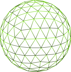 Pharma consulting and clinical research process expertise services visualized by a green triangular mesh globe.